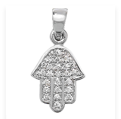 DIAMOND HAMSA PENDANT-18KG/HI1_12 0.08ct1.10g 18KT